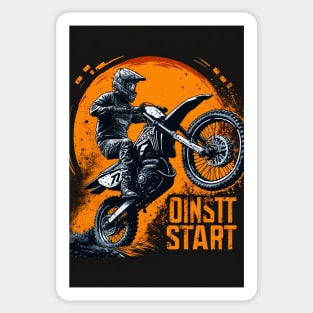 Dirt bike wheelie - orange globe Sticker